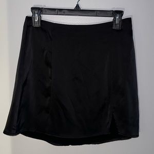 Garage silk black mini skirt